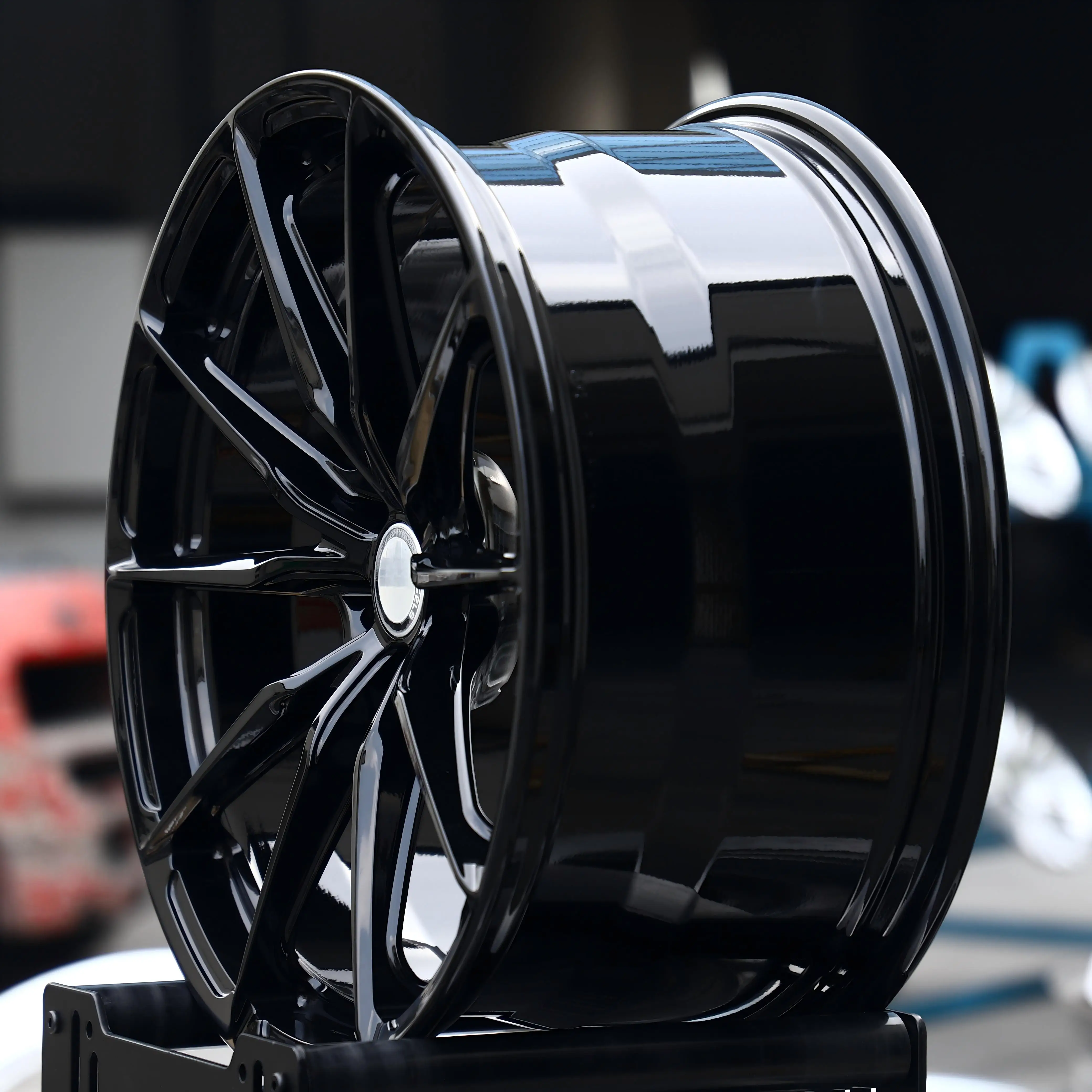 Фото Колесные диски JT Custom Car Rims 19, 20, 21 дюйм, 5x130, глянцево-черные, из алюминиевого сплава, для 911, Cayenne, Carrera, Taycan, Panamera. №2