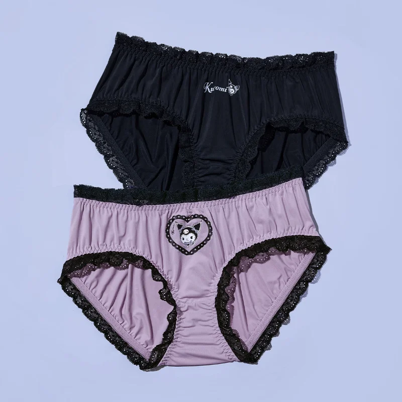 

2pcs Sanrio Kuromi Panties Women's Underwear Low-Rise Sports Briefs Breathable Seamless Panty for Girls Lingerie