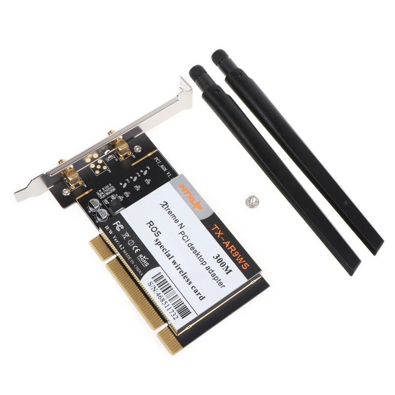 

Atheros AR9223 PCI 300M 802.11B/G/N Wireless WiFi Adapter for Desktop PC,PCI Wireless Card with 2 Antenna
