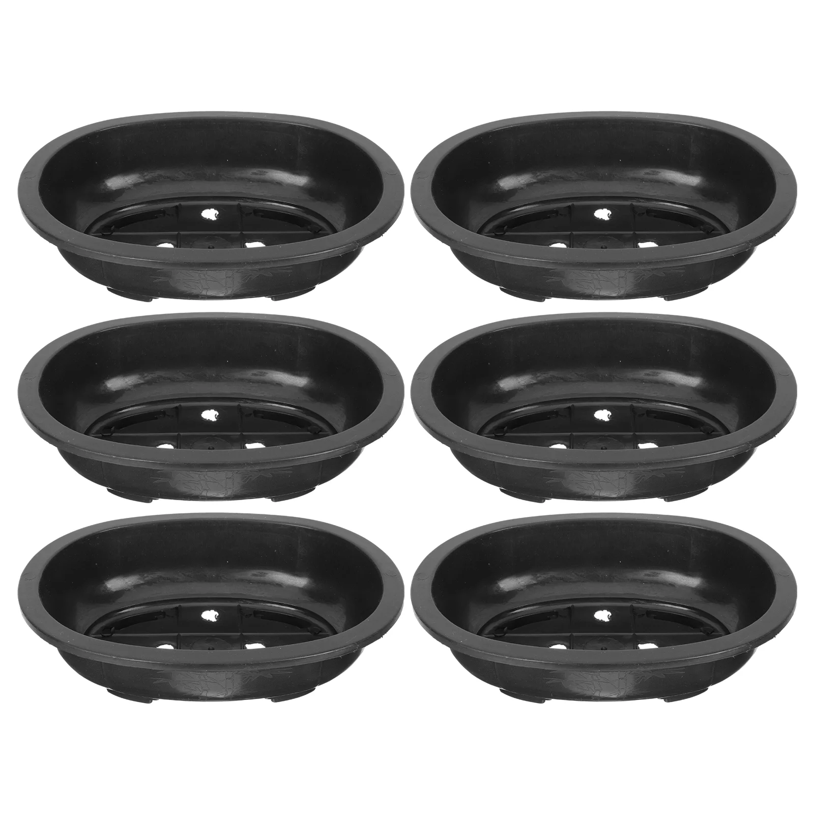 

6 Pcs Flower Pot Bonsai Gardening Pots Large Indoor Planters Drainage Holes Flowerpot Plants Oval Love