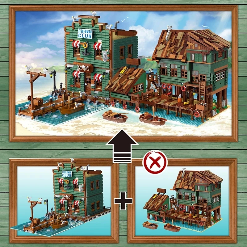 Конструктор модульный совместимый с конструктором Lego Дом-улица |