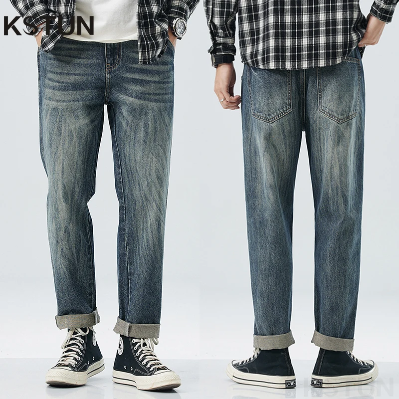 KSTUN мужские винтажные мешковатые брюки джинсы-шаровары свободного покроя