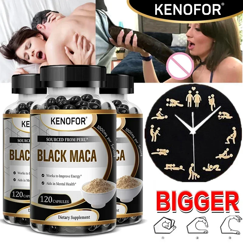 

1000mg Pure Black Maca Root Extract - Natural Energy, Performance and Mood Support - Helps Increase Stamina and Confidence