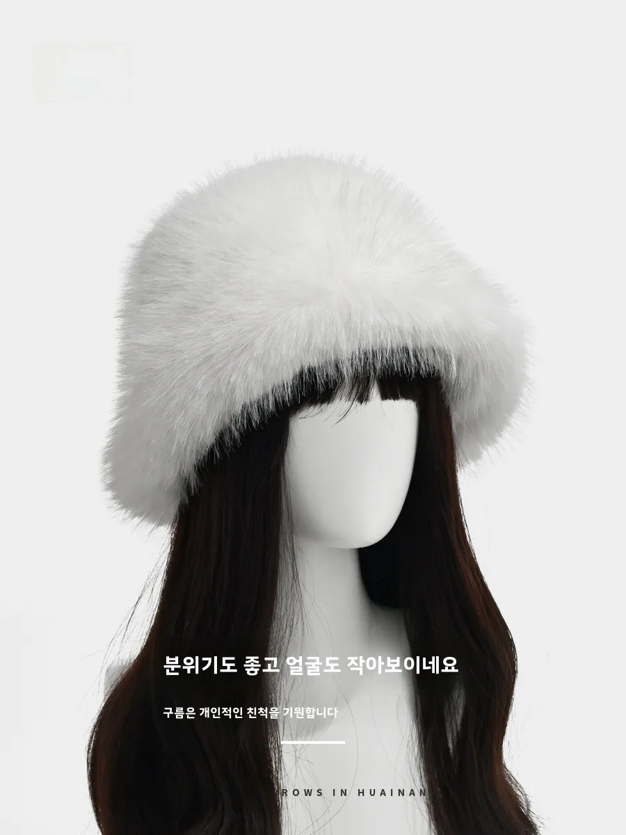 Новинка 2024 белый плюшевый чепчик детская зимняя толстая теплая шапка с имитацией