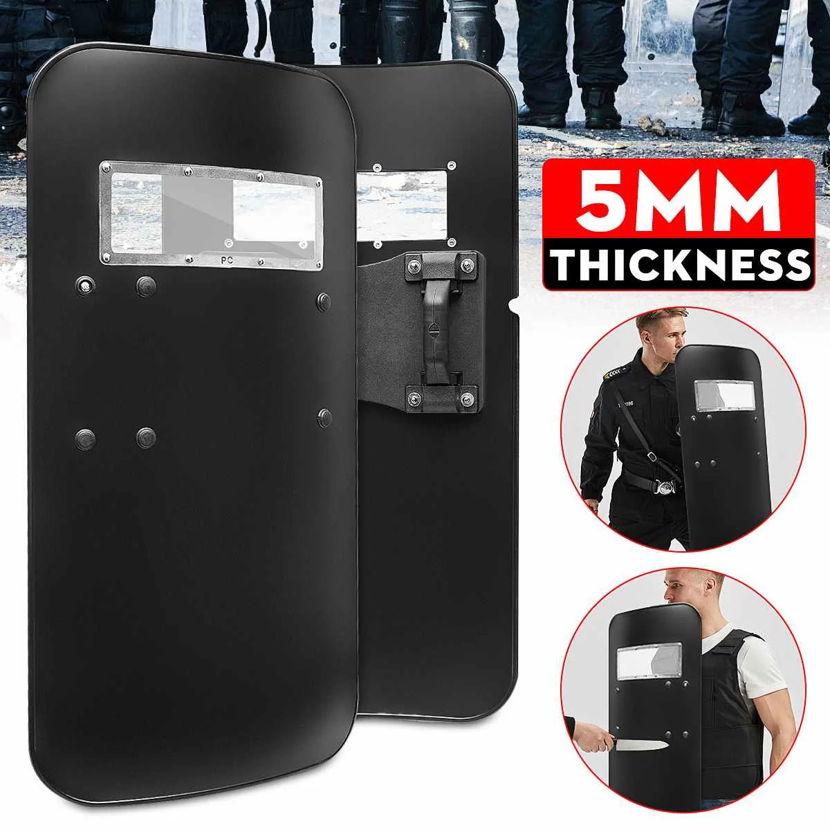 

Self Protection Shield Hand-held Anti-Riot Safurance Handheld PC Plastic Tactical Shield For Security Defence Protect
