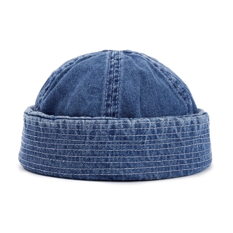 

Jeans Beanie Hat Adjustable Stall Sailor Hat Docker Hat for Street Dancing
