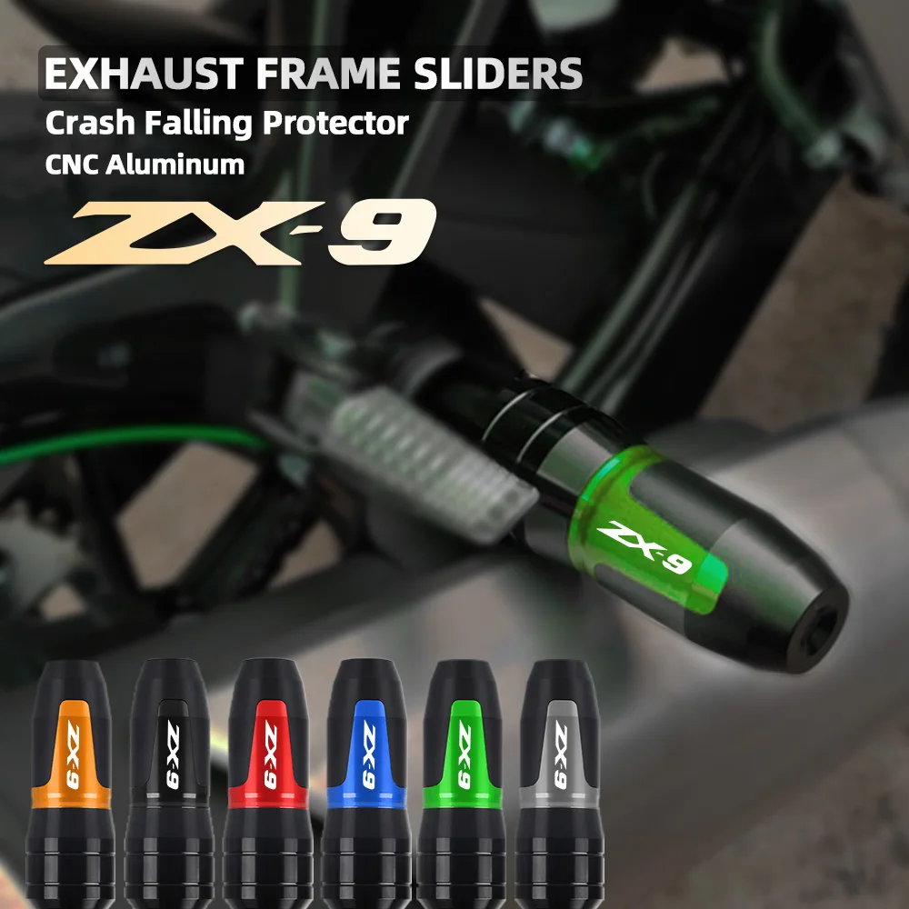 

FOR KAWASAKI ZX9 ZX-9 1994 1995 1996 1997-2023 2022 2021 2020 2019 2018 2017 Exhaust Frame Sliders Crash Pads Falling Protector