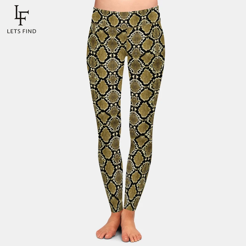 LETSFIND High Quality Women Leggings Snake Skin Printing Legging Fashion Sexy High Waist Woman Pants