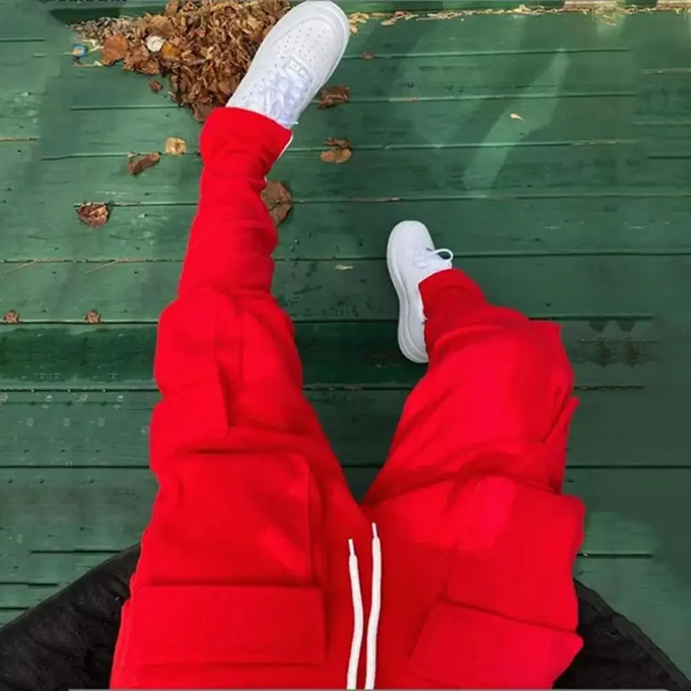 

Stylish Sport Pants Washable Patchwork Split Sport Pants Slit Autumn Winter Cargo Pants Streetwear