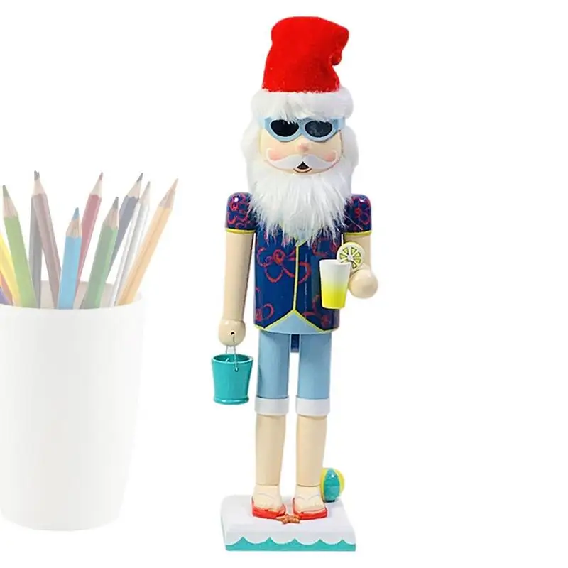 

Рождественский Декор для гайковертов, настольный зимний Настольный деревянный гайковерт для камина, украшение с красной шляпой, праздничн...