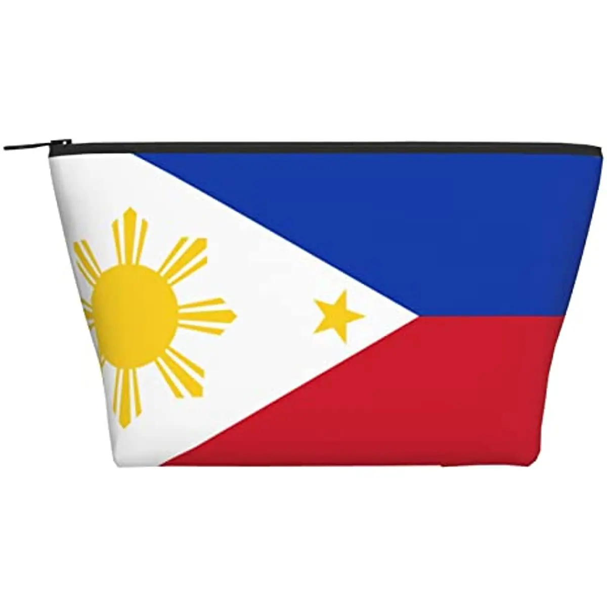 

Storage Bag Filipino Flag Makeup Bag Toiletry Pouch Small Trapezoid Polyester Bag with Zipper Travel Packing Small Bag