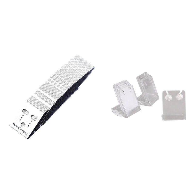 

100 X Plastic 4X3cm Earring Display & 10 X Showcase Display Stand Earring