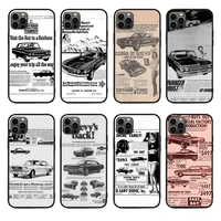 old car newspaper phone case for apple iphone 13 pro max 11 12 13mini x xr xs 6 6s 7 8plus non slip phone cover