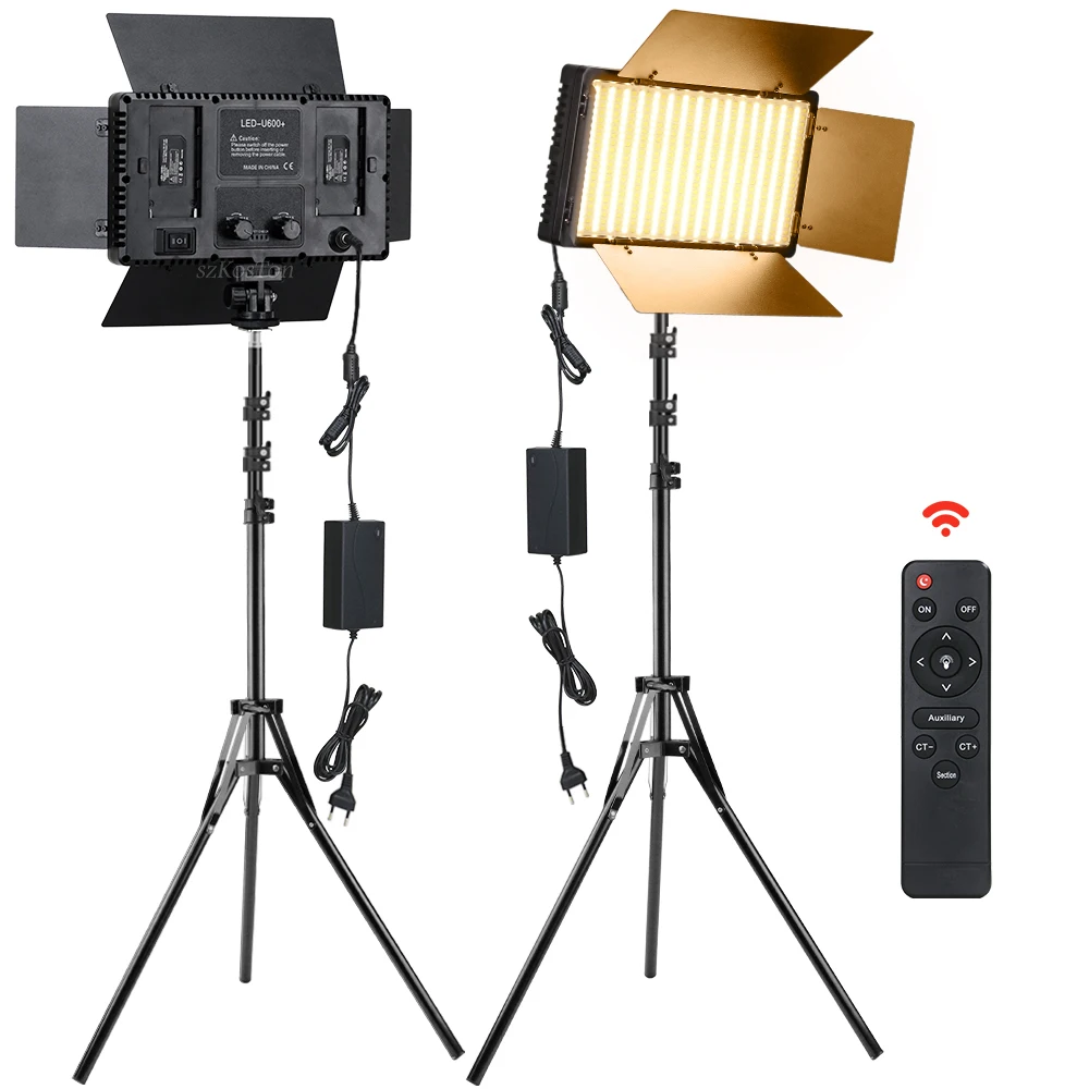 

U600 40W LED Video Light Panel Bi-Color 3200-5600K With Control Photography Lighting Panel For Camera Photo Studio Fill Lamp
