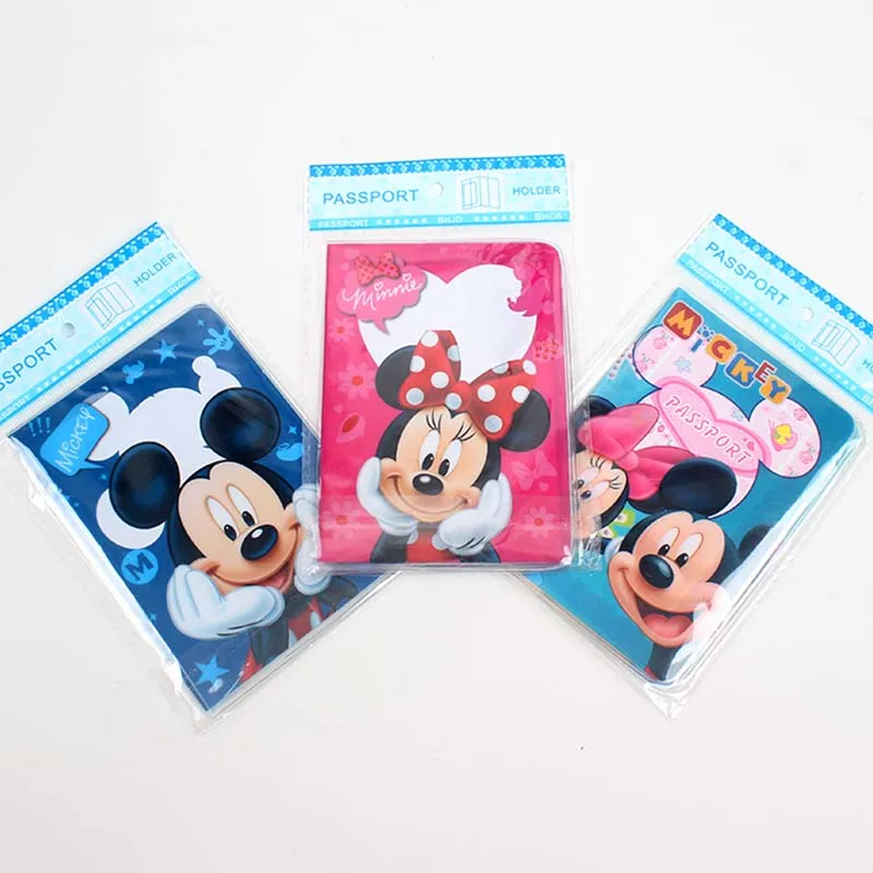 3 Colors Disney Mikey Minnie Passport Holder PVC Leather Travel Passport Cover Case Card ID Holders 14cm*9.6cm images - 6