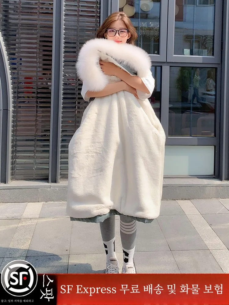 Корейская серия зеленая парка для женщин зима 2024 Новинка популярное пальто