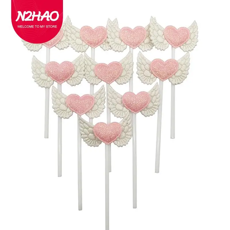 

Акриловый свадебный торт, флаг, Топпер, розовые крылья, искусственные крылья для свадьбы, юбилея вечерние ринки, ангельские крылья, флажки д...