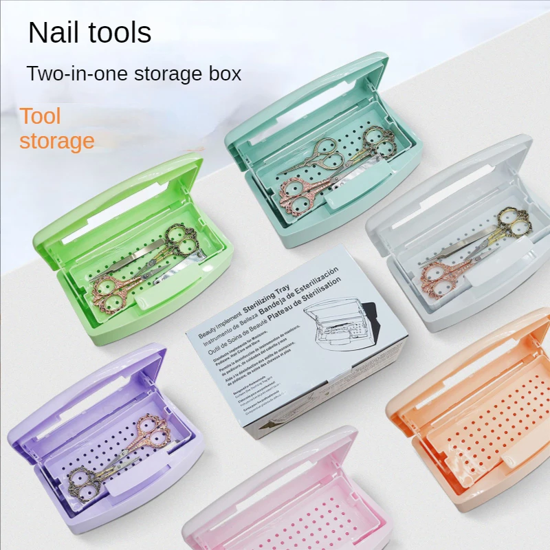 Nail Sterilizer Tray Disinfection Box Sterilizing Clean Nail Art Salon Manicure Implement Sanitize Tool Equipment Cleaner Tools