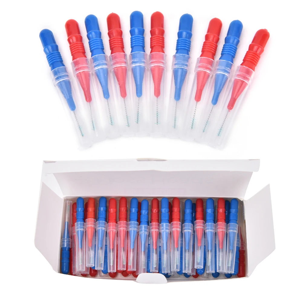 

50pcs Hygiene Dental Soft Floss Sticks Toothpick Teeth Cleaning Tooth Flossing Head Plastic Interdental Brush Oral Tools