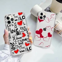 polka dot love heart phone case for iphone 11 12 13 mini pro xs max 8 7 6 6s plus x 5s se 2020 xr clear case