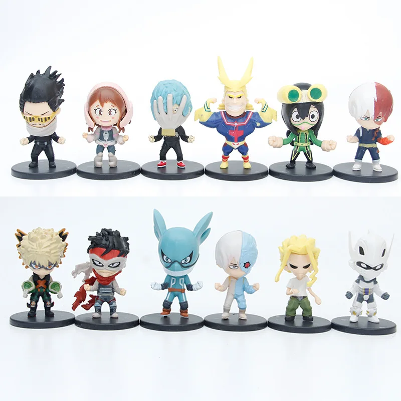 

12pcs/set Anime Cartoon Figure My Hero Academia Izuku Midoriya Shouto Todorok Bakugou Cross my body PVC Action Amazing Hero Toys