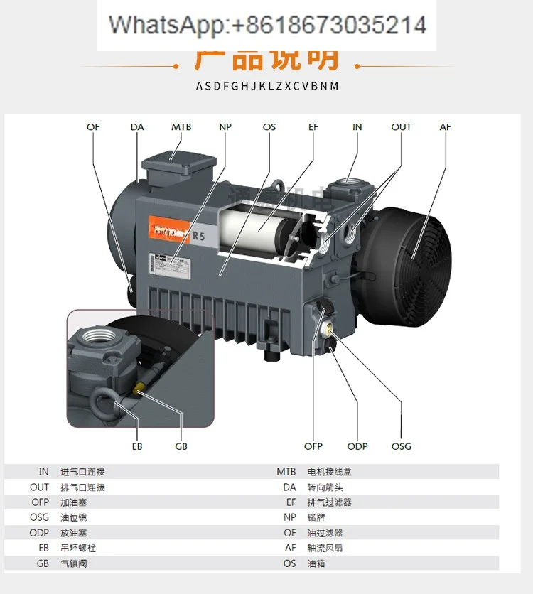 Оригинальный оригинальный вакуумный насос RA0040F/63F/100F для упаковочной машины
