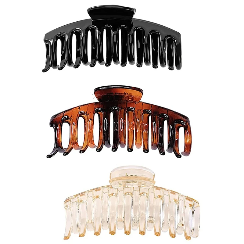 

Hair Claw Clips For Thick Hair Clips Strong Hold Hair Jaw Clips French Hair Styling Accessories For Women Girls 3 Packs
