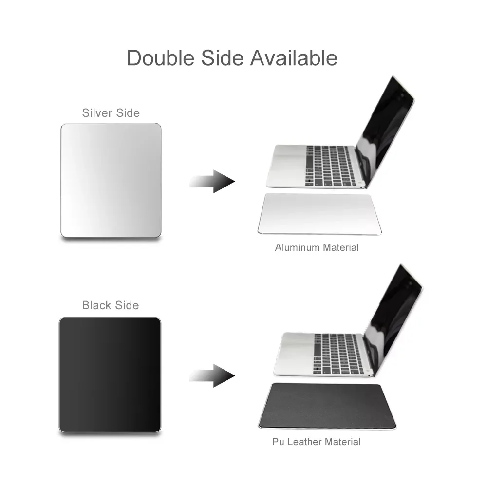 

2023New Metal Aluminum Mouse Pad Mat Hard Smooth Magic Thin Mousead Double Side Waterproof Fast and Accurate Control for Office
