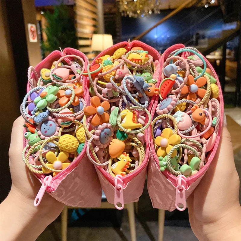

10PCS/Set Cute Cartoon Animals Hair Bands Girls Elastic Rubber Band Headwear Hair Accessories Kids Headband Ornaments Gift