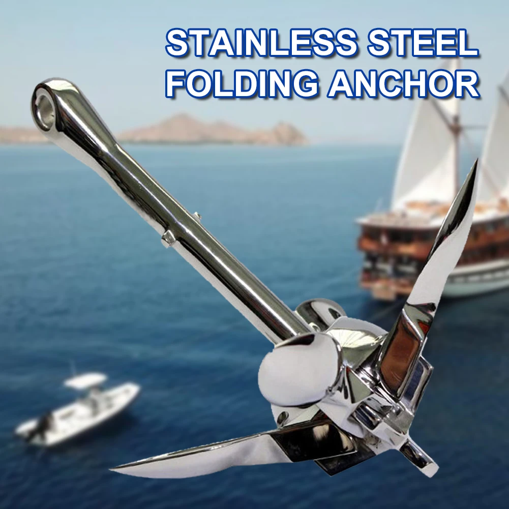 

Folding Grapnel Anchor Portable Stainless Steel Anchor Kit Marine Grade Fishing Tackle For Dinghies Kayaks Paddle Boat
