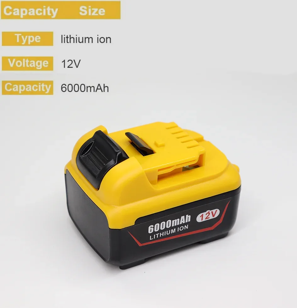 Аккумулятор 6000 мАч для аккумуляторов Dewalt DCB120 DCB127 DCB121 DCB119 DCR020-GB DCF815D2 аккумулятор