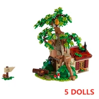 disney winnie the pooh tree house bear bricks toys building blocks kids 1265pcs children birthday gifts 7178 61326 21326