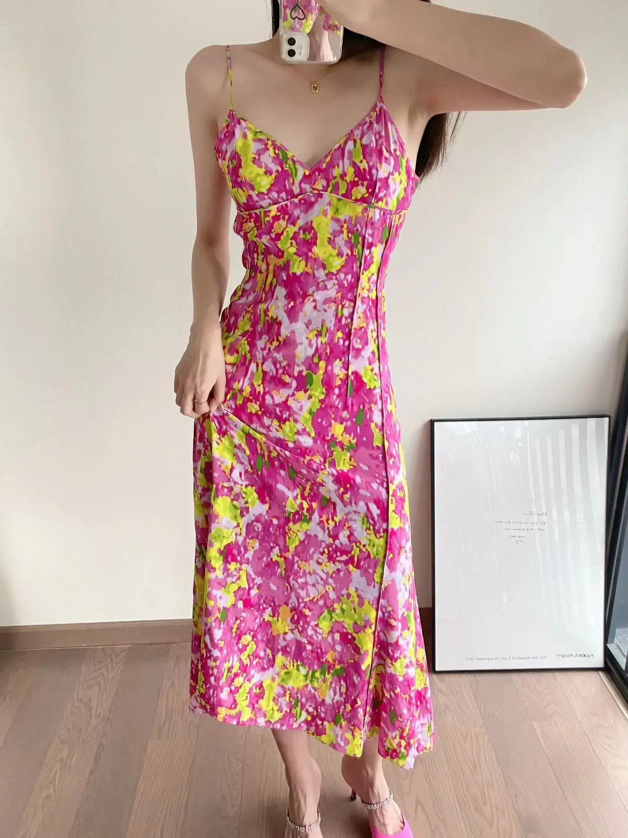 Fyion Summer 2023 Brand Runway Fashion Long Dress Women Flowers Print Sexy Hot Dresses Party Club