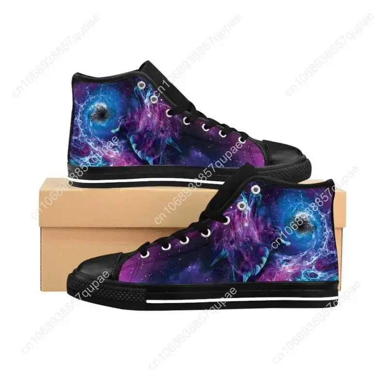 Фото Кроссовки Galaxy Shoes Space Rave, высокие кроссовки Astronaut, мужские, женские, подростковые, холщовые кеды, повседневная обувь для пар, обувь на заказ №3