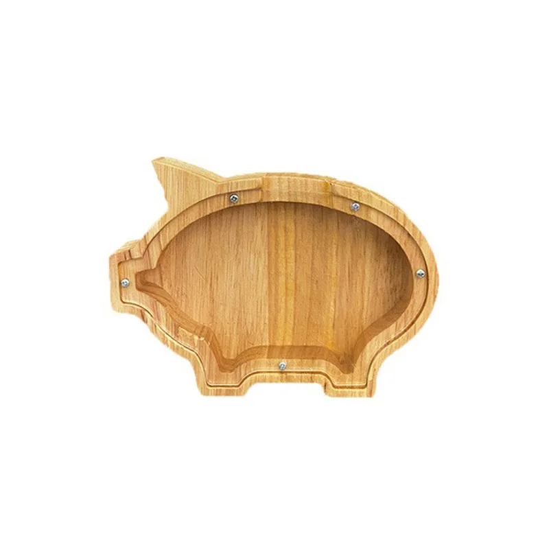 Копилка с изображением животных деревянная коробка для хранения монет банка