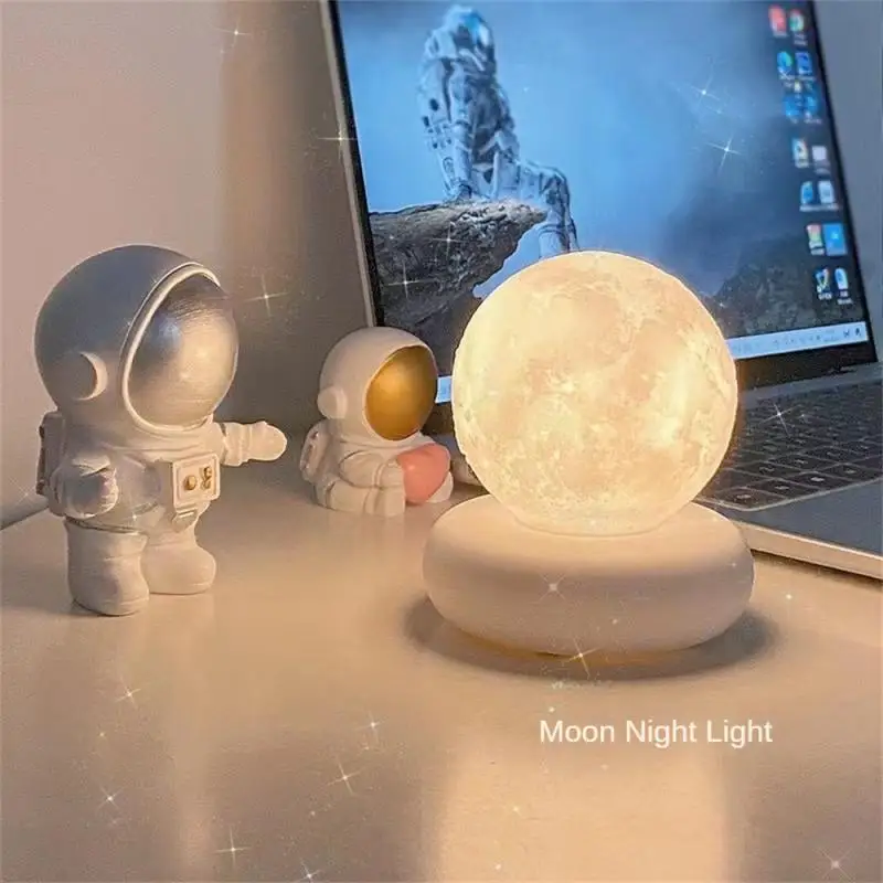 

Modern Moon Lamp Night Light 3D Remote Control LED Dimmable USB Plug-in Rechargeable Bedroom Bedside Energy-saving Desk Lamp