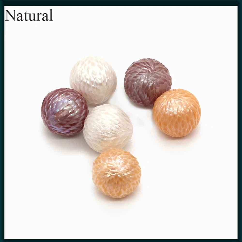 Carved Dragon Scale Natural Freshwater Pearl Dragon Scale Aperture Free Pearl Jewelry DIY Necklace Earrings High Quality Jewelry