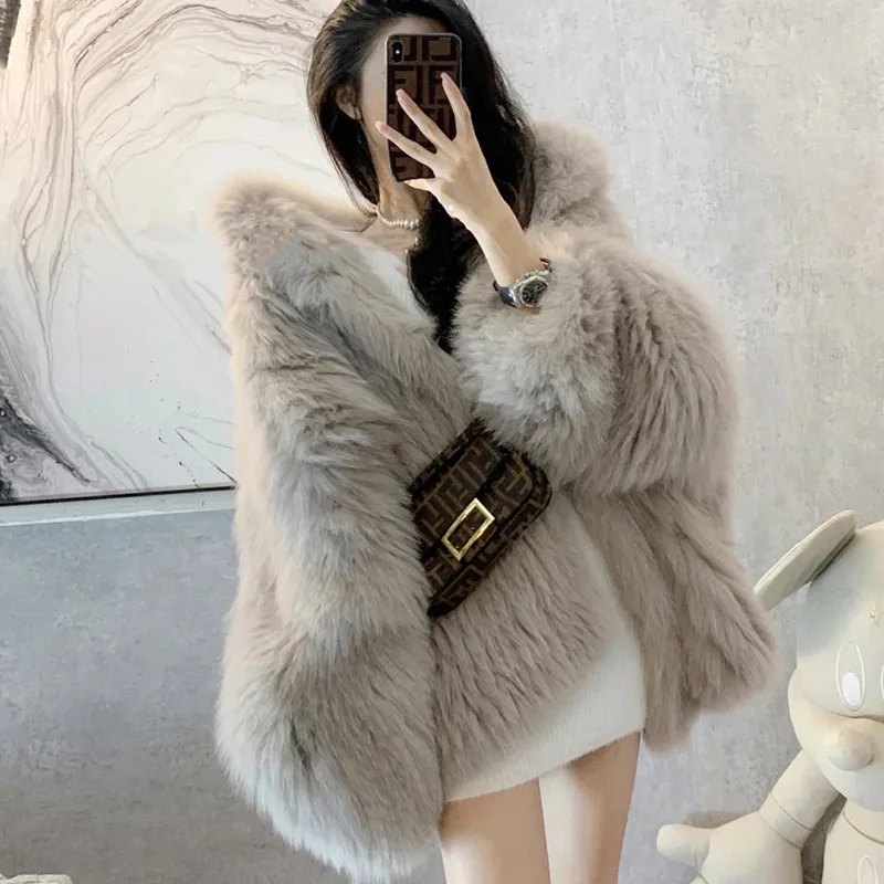 Surprise Price Women Jacket Women Coat Fur Mink Fur Fox Fur Thick Winter High Street Other Real Fur Fur Coat Women