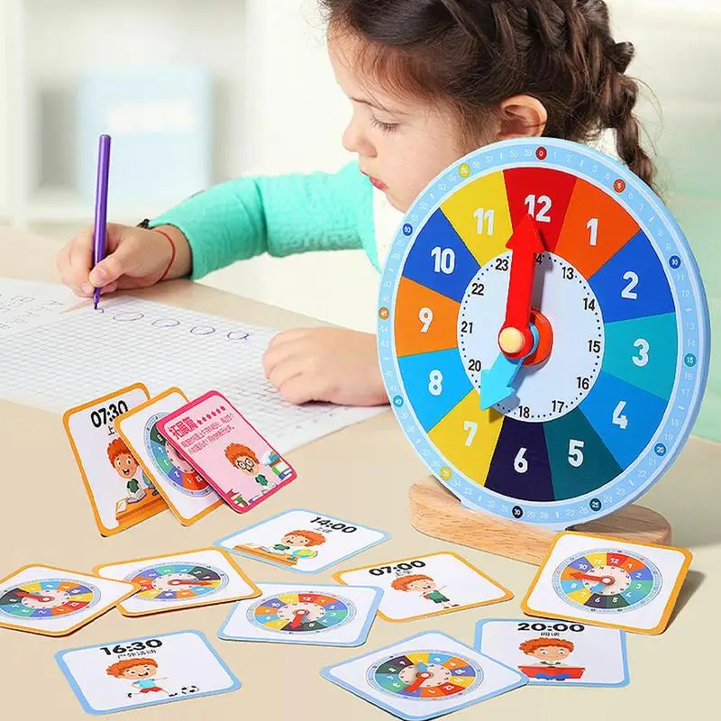 Изучайте доску игрушки деревянные обучающие часы для практики мини-часы