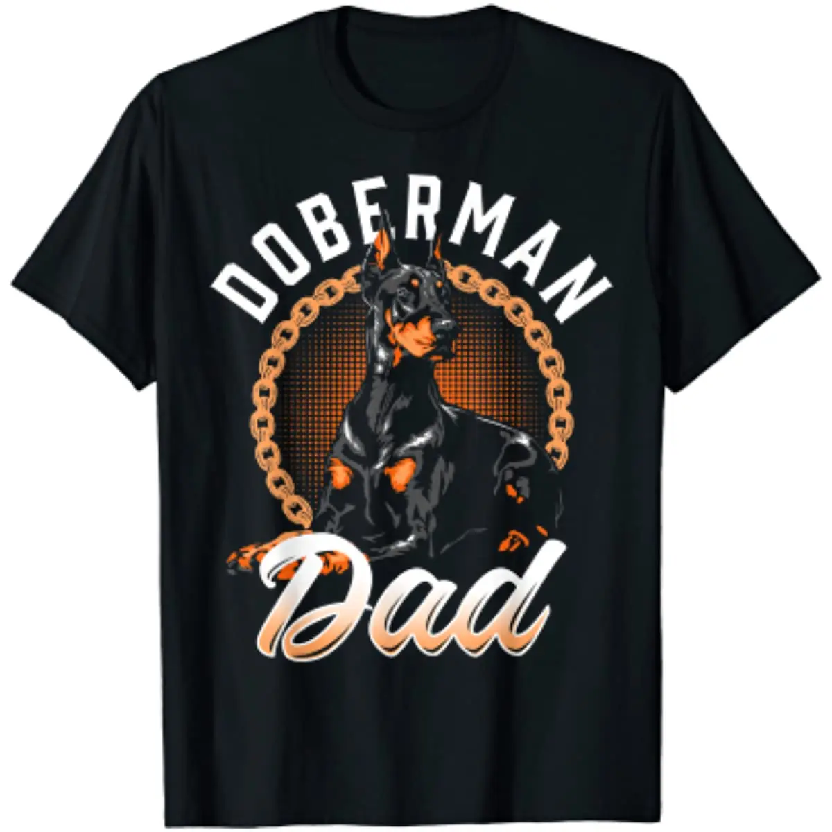 

Mens Doberman Pinscher Dog Dad Silhouette Fur Dog Papa Dog Lover T-Shirt Fathers Day Gift Pet Lover Animal T Shirts Casual Tees