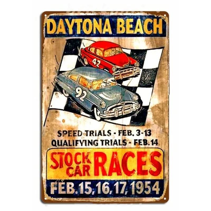 Металлическая вывеска гоночного автомобиля 1985 года