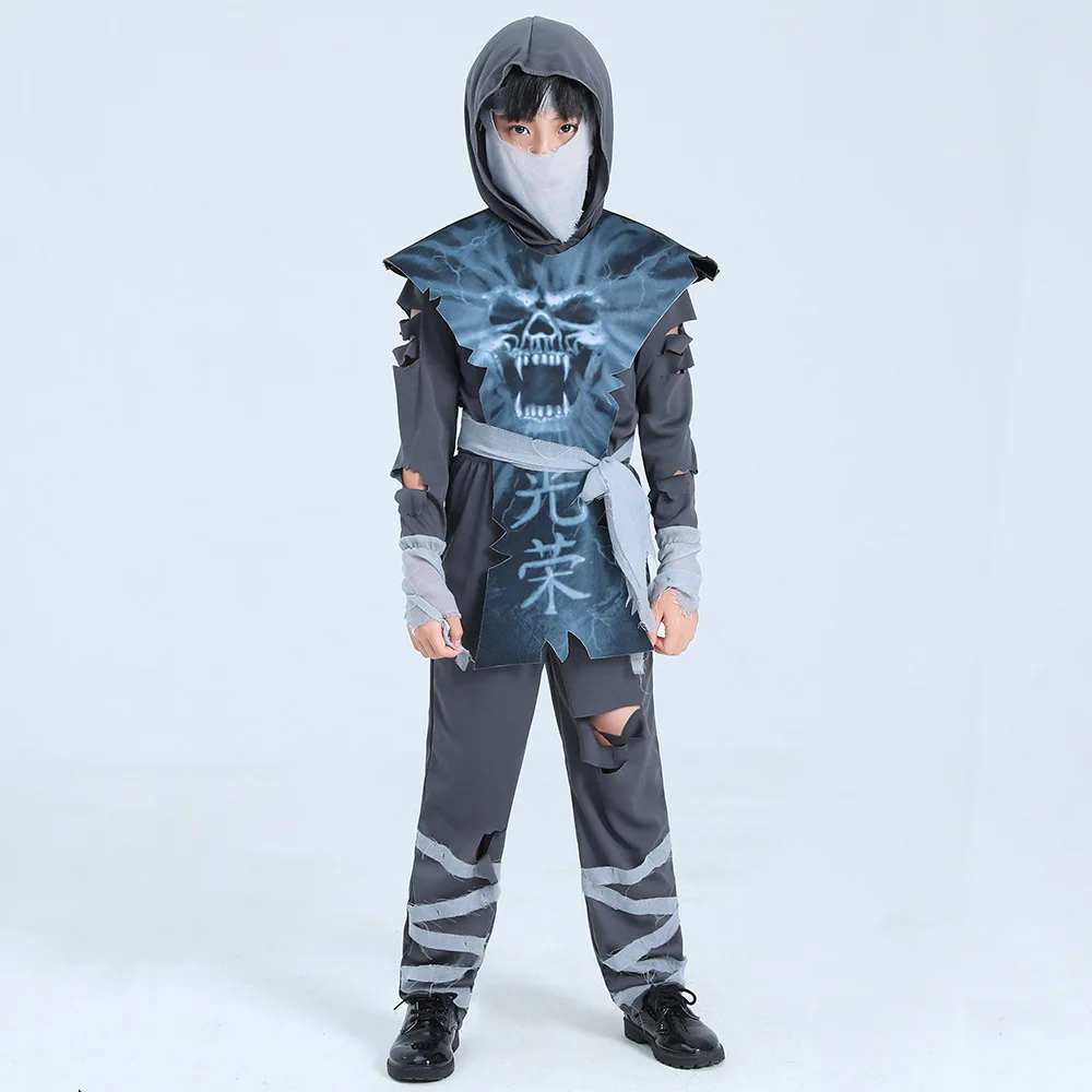 Scary Zombie Ninja Costume Cosplay Halloween Costume for Kids