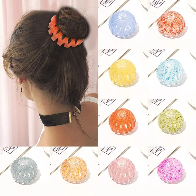 

All-match Candy Color Bird Nest Buckle Hair Claw For Girl Women Hair Clamp Grab Pin Ponytail Buckle Fixed Hair Accessories