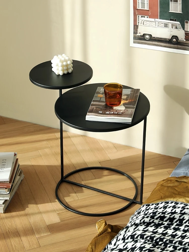 Скандинавский креативный железный небольшой приставной столик двухслойный