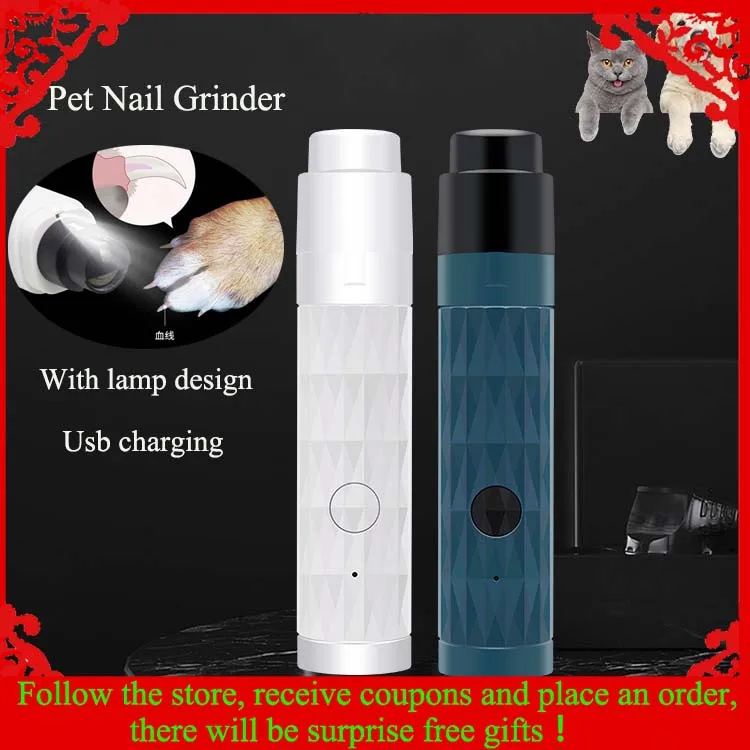 

Dog Nail Grinder With LED Light Rechargeable 2 Speed Powerful Electric Pet Nail Trimmer Painless Paws Grooming And Smoothing