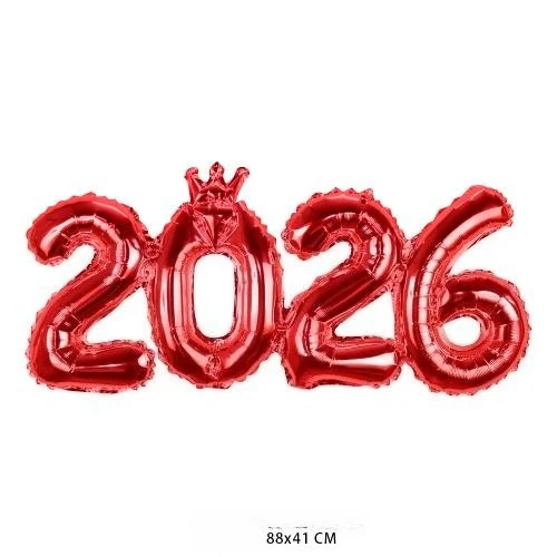 Новогодняя Корона 2026, цифровой воздушный шар из алюминиевой пленки, новогодний воздушный шар 2026, вечерние украшения из алюминиевой фольги