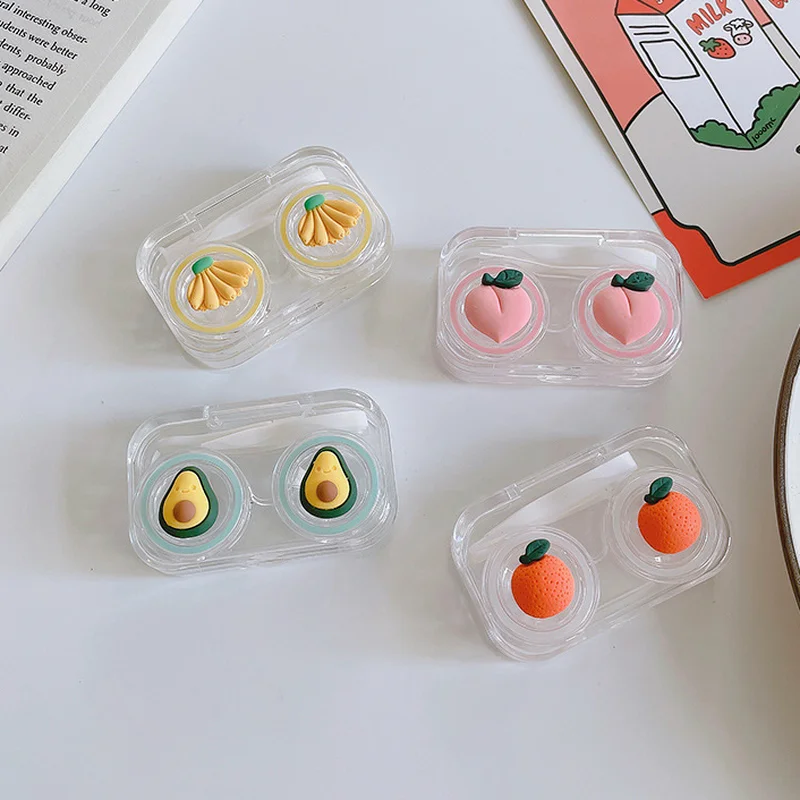 

Cute Fruit Style Girl Contact Lens Case Lenses Container Eye Contacts Women Travel Contact Lenses Case Travel Kit Holder Box