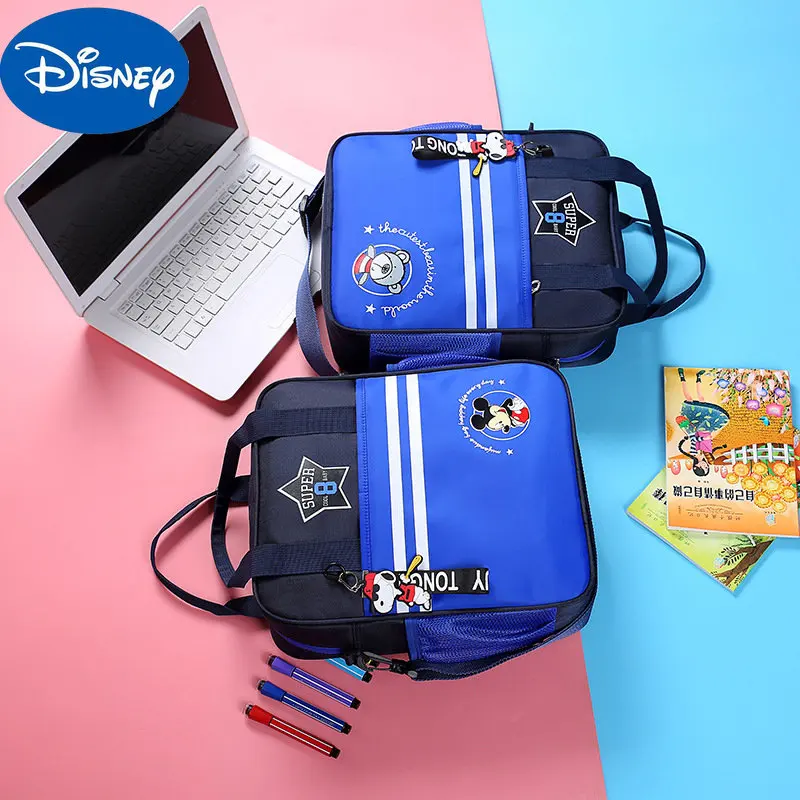 Disney Cartoon Mickey Student Tutoring Bag Messenger Bag Reflective Tote Bag One Shoulder School Bag