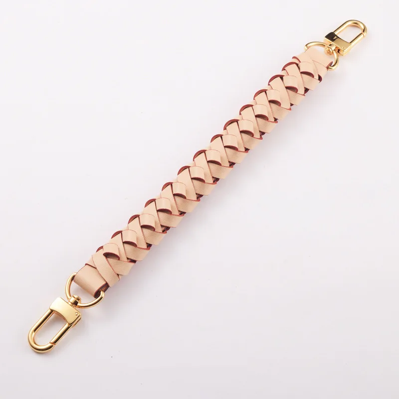 Synthetic Second Grade Leather Braided Hand-carried Handle Strap For Designer Women Handbag Lady Shoulder Bucket Bag Replacement