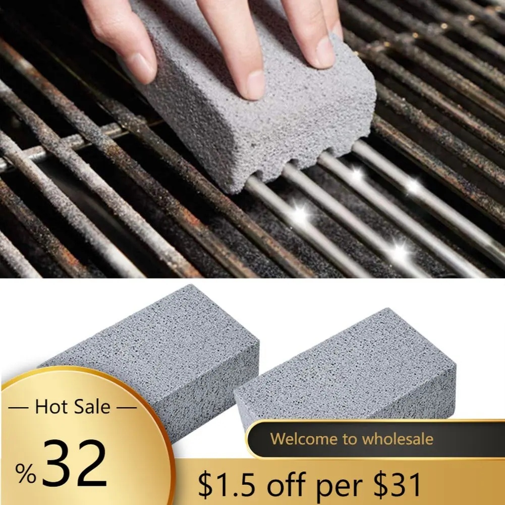 

1/2Pcs BBQ Grill Cleaning Brick Block Barbecue Cleaning Stone BBQ Racks Stains Grease Cleaner BBQ Tools Kitchen Decorate Gadgets